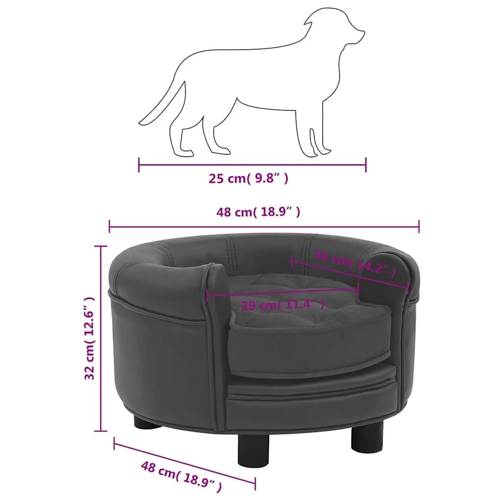 Dog Sofa Pet Bed Lounge Couch Washable Cushion Cover Small Animals Grey