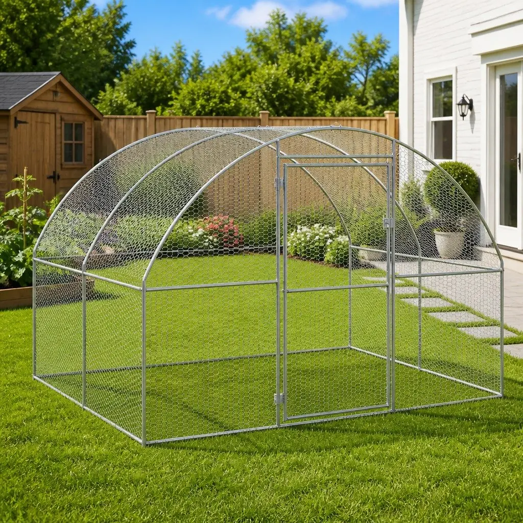 3x2x2m Chicken Coop with Galvanised Steel Frame