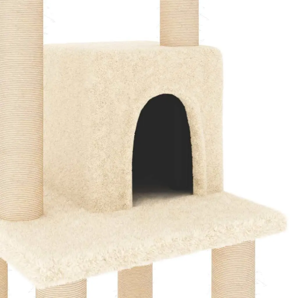Cat Tree Scratching Post Climbing Activity Centre Perch Rest Cream 105cm