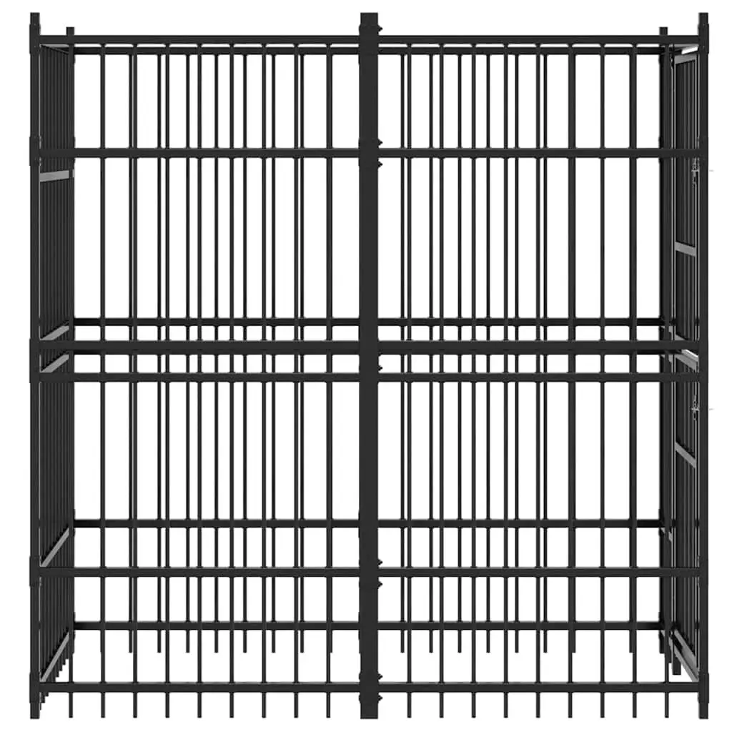 Dog Kennel Outdoor Exercise Run Play Pen Black 1.84m²
