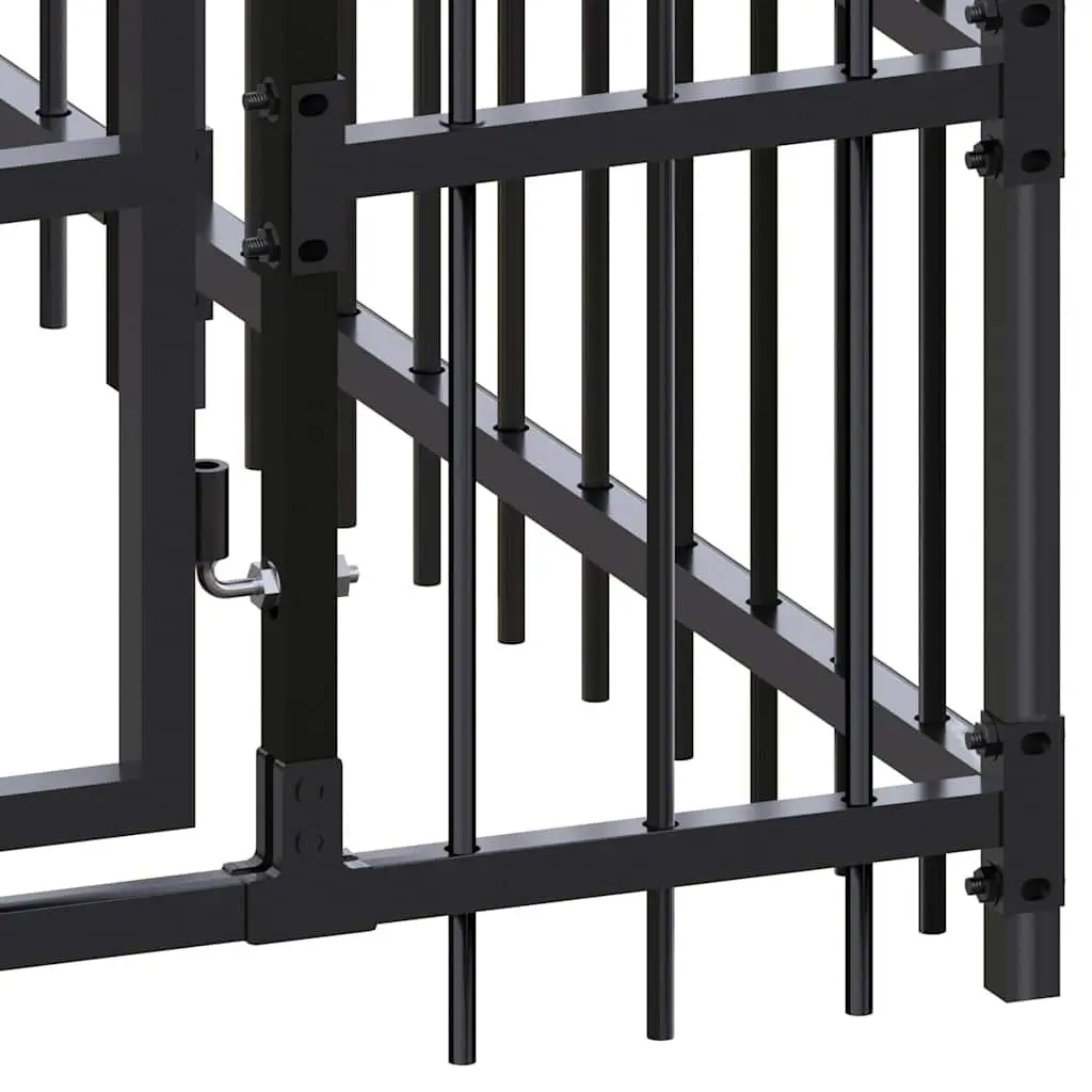 Dog Kennel Outdoor Exercise Run Play Pen Black 1.84m²