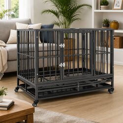 Steel Frame Dog Cage Dimensions: 92 x 62 x 76 cm