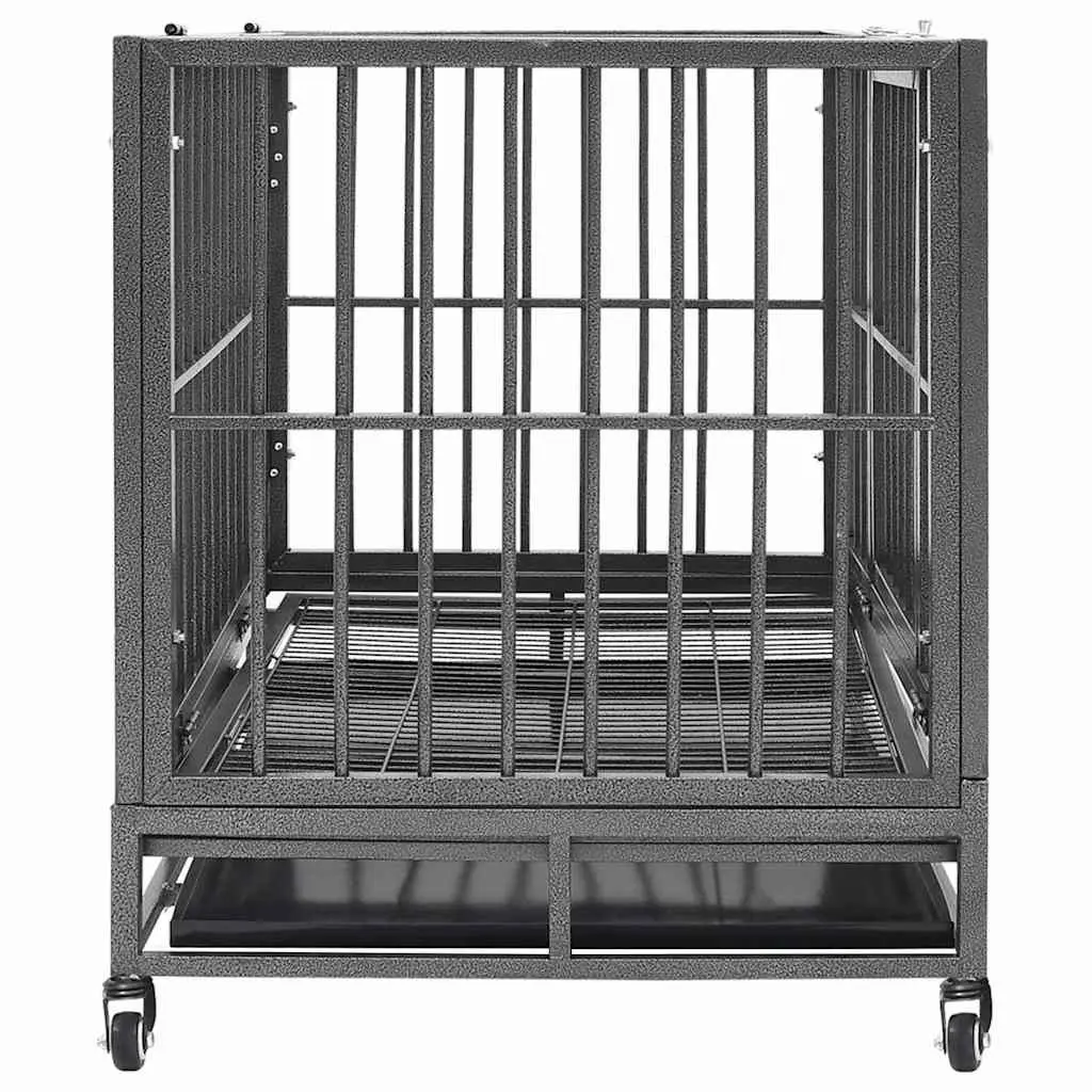 Dog Cage for Indoor Use Steel Frame with Wheels Lockable 102 x 72 x 85 cm