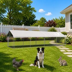 Outdoor Dog Kennel Specifications: 600x200x150cm Silver Steel