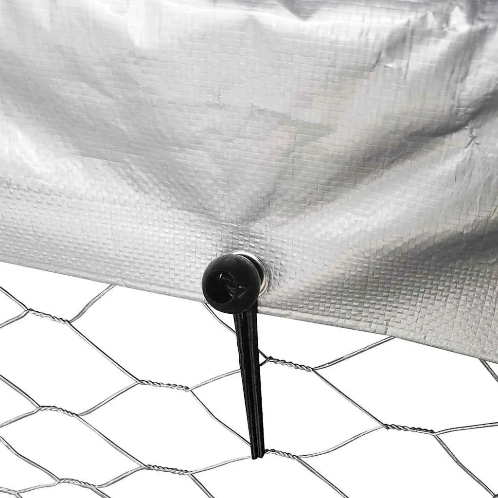 Outdoor Dog Kennel with Roof Silver Sturdy Steel Mesh Run Enclosure Exercise Pen