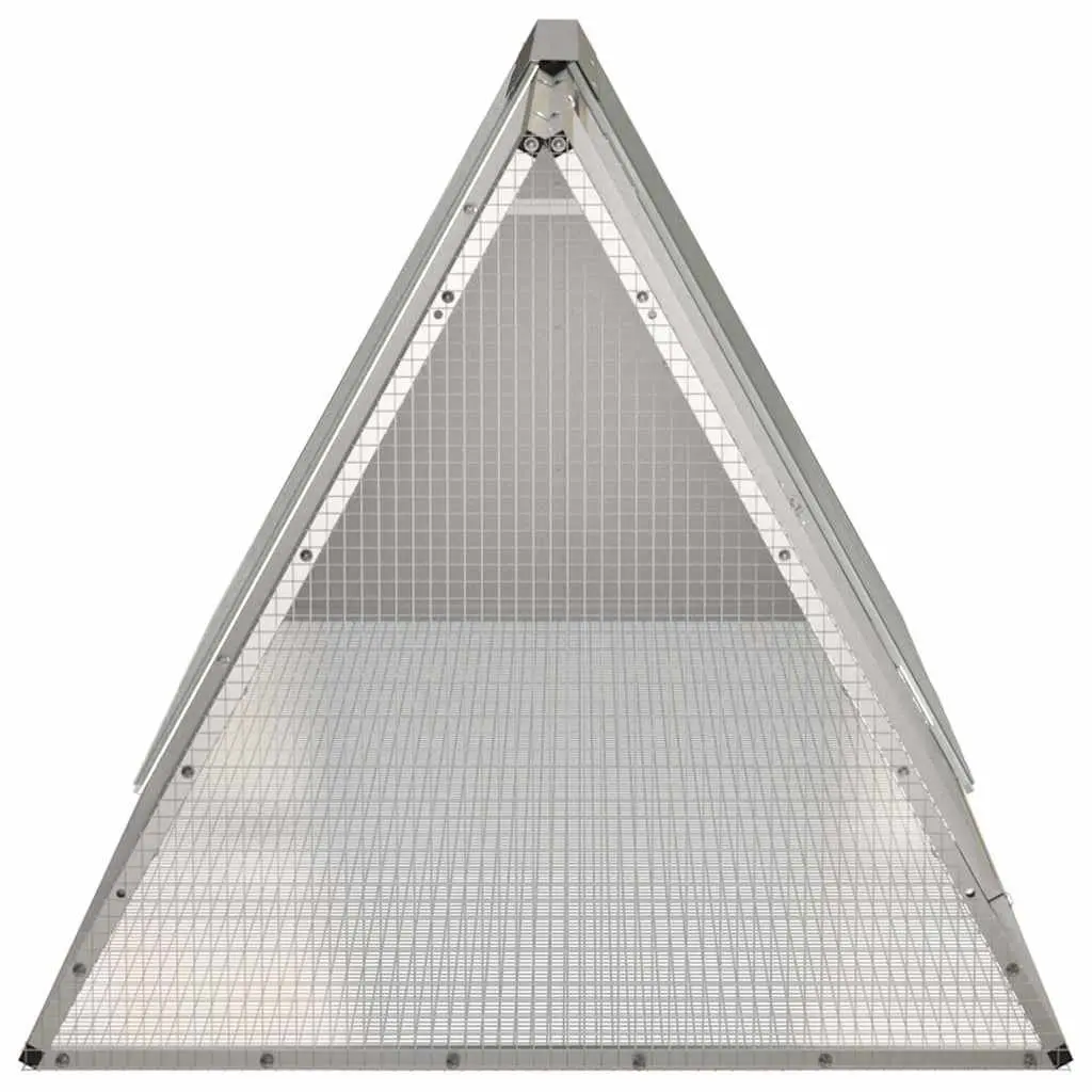 Rabbit Cage Galvanised Steel Outdoor Hutch Grey Small Animal Enclosure Playpen