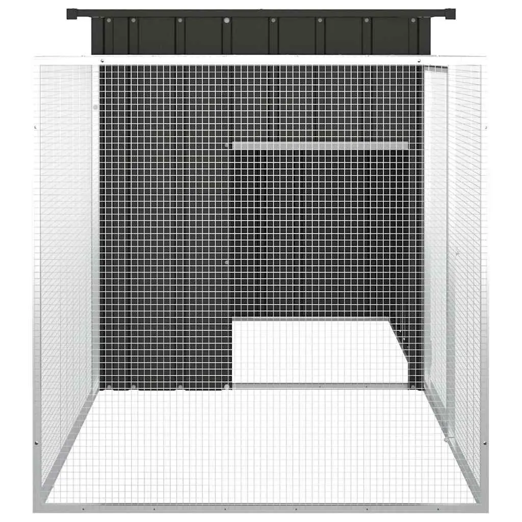 Galvanised Steel Chicken Run House for Outdoor Use Anthracite Colour Size 200x91x100cm
