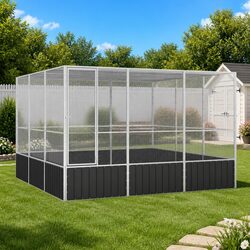Bird Cage Anthracite Large Outdoor Aviary Galvanised Steel Frame Ventilated
