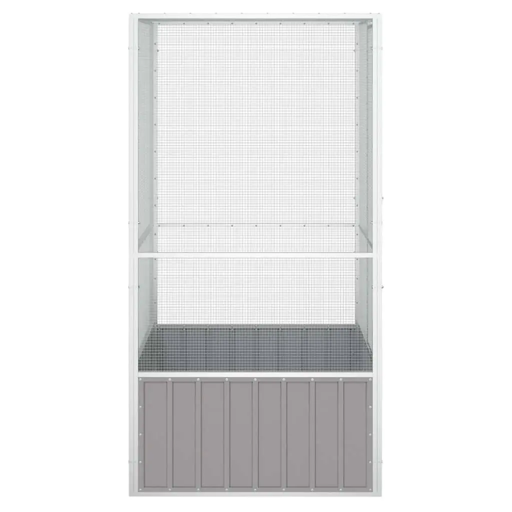 Bird Cage Grey Large Aviary Galvanised Steel Frame Outdoor Indoor Play Exercise