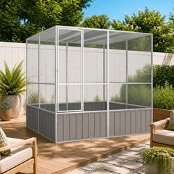 Grey Aviary Bird Cage - 213.5 x 217.5 x 211.5 cm