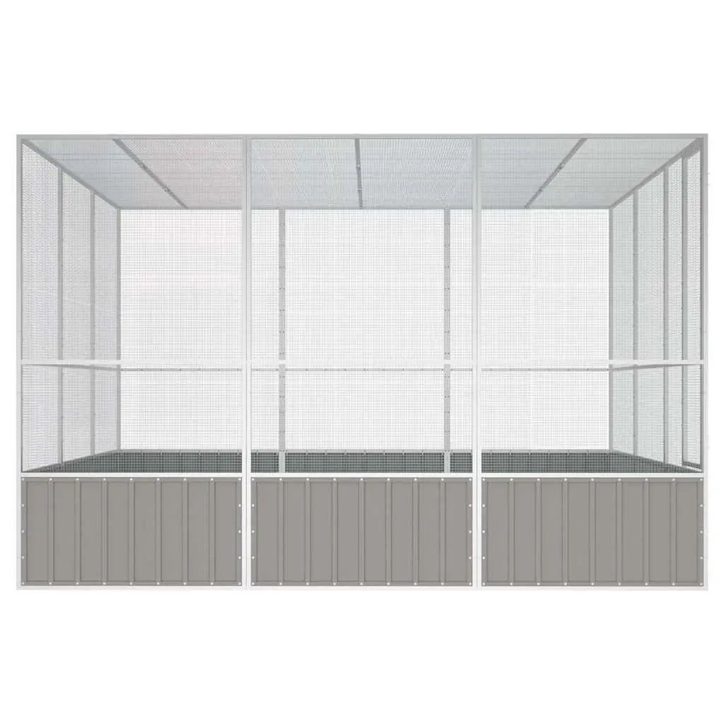Bird Cage Outdoor Large Grey Aviary Galvanised Steel Frame