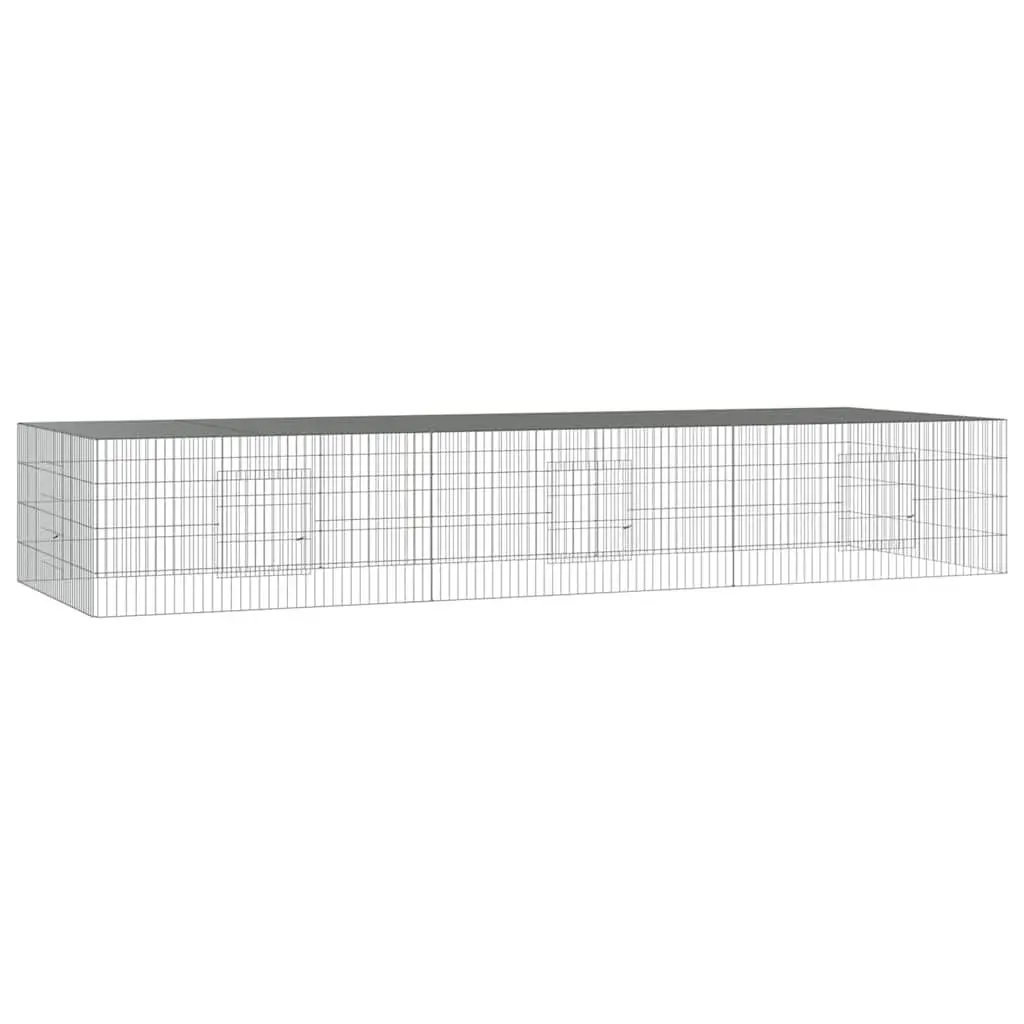 Galvanised Iron 3-Panel Rabbit Cage