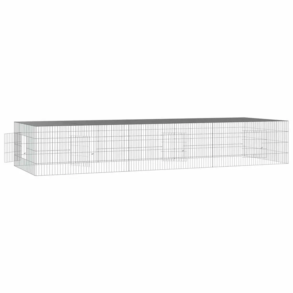 Galvanised Iron 3-Panel Rabbit Cage