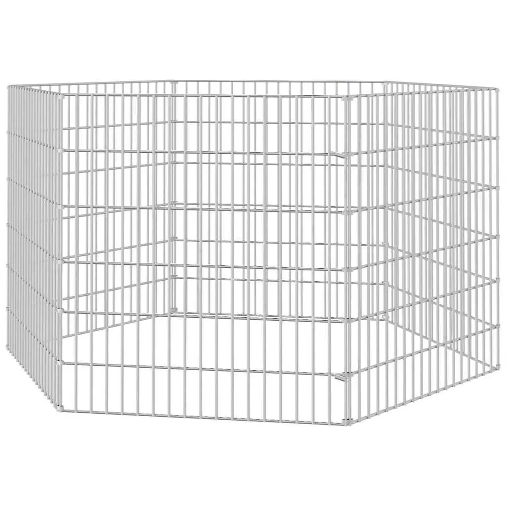 Small Animal Enclosure 6-Panel Pet Pen Play Pen for Rabbits Guinea Pigs Outdoor 54 x 60 cm Panels