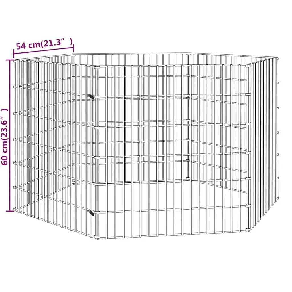 Small Animal Enclosure 6-Panel Pet Pen Play Pen for Rabbits Guinea Pigs Outdoor 54 x 60 cm Panels