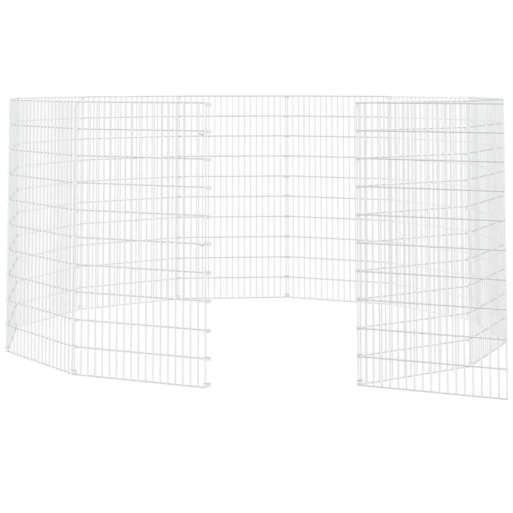 12 Panel Galvanised Iron Exercise Cage for Small Animal Enclosure Playpen 54x100cm Silver