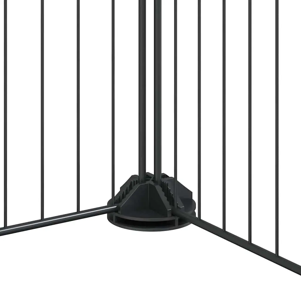 12 Panel Pet Cage for Small Animals Black 105 x 105 x 35 cm