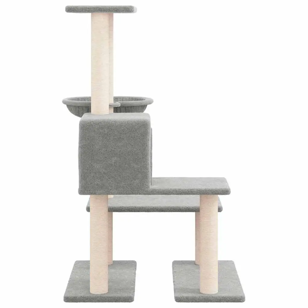 Cat Tree Furniture for Cats with Sisal Scratching Posts House and Hammock Grey 94.5cm