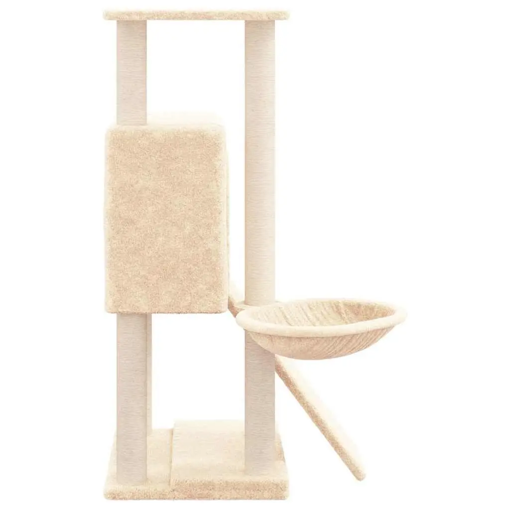 Cat Tree Cream with Sisal Scratching Posts, 96cm Height
