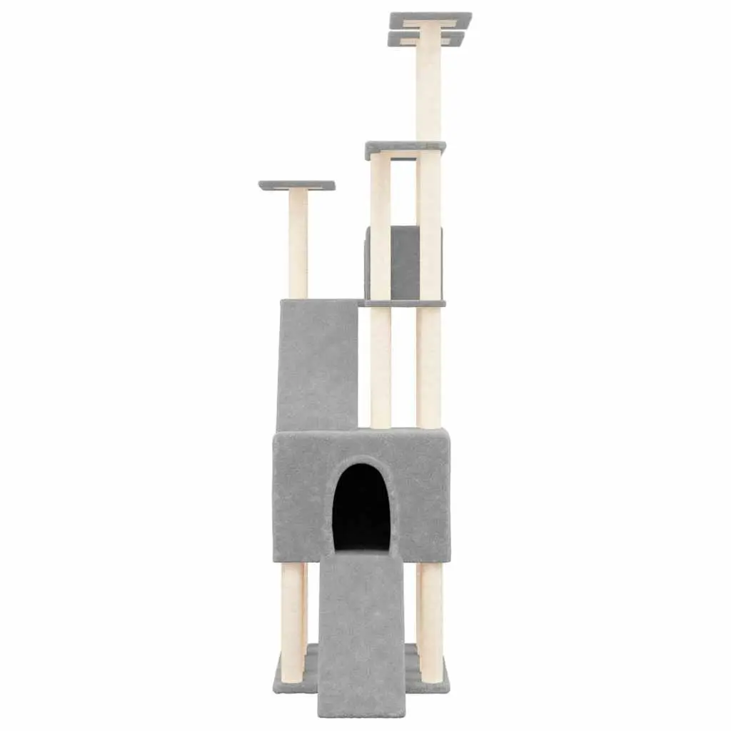 Cat Tree Multi-Level for Cats Light Grey 190cm