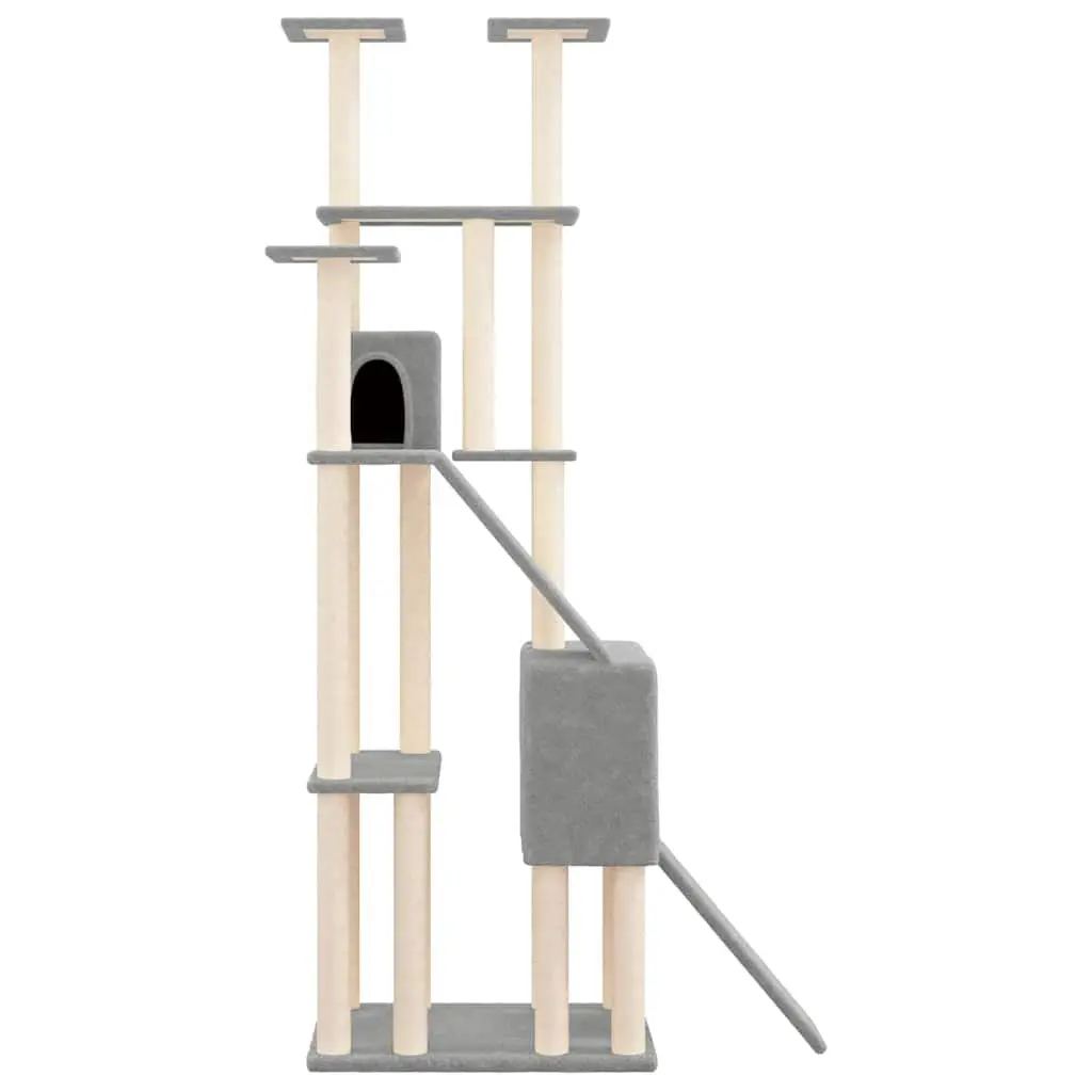 Cat Tree Multi-Level for Cats Light Grey 190cm