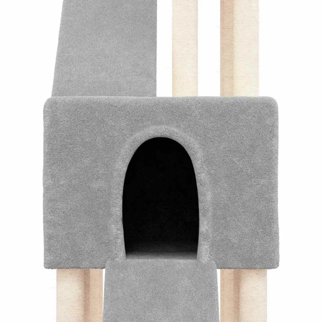 Cat Tree Multi-Level for Cats Light Grey 190cm