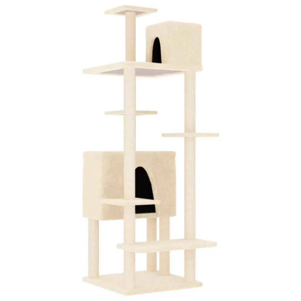 Multi-Level Cat Tree 154cm with Sisal Posts and Plush Covering
