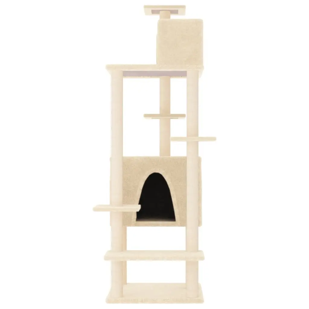 Multi-Level Cat Tree 154cm with Sisal Posts and Plush Covering