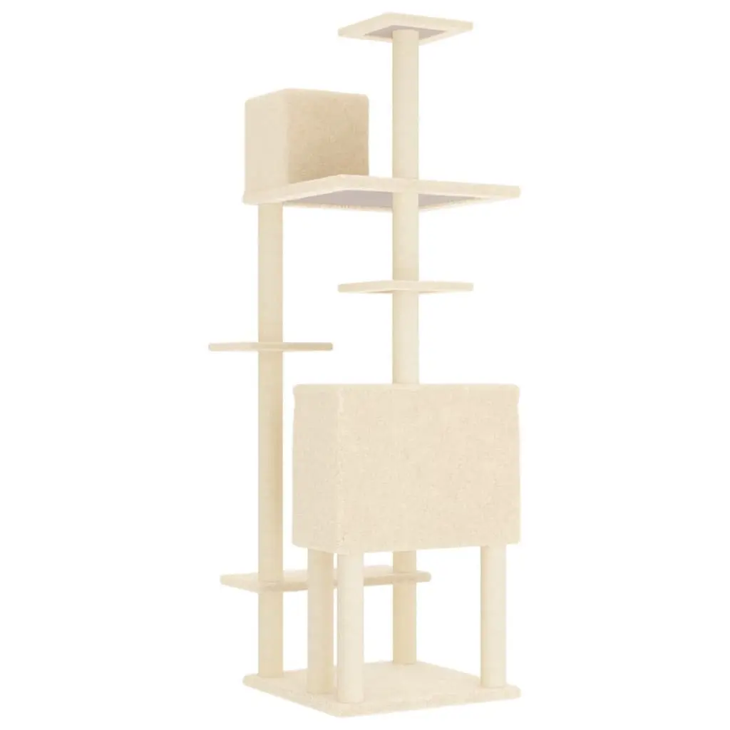 Multi-Level Cat Tree 154cm with Sisal Posts and Plush Covering