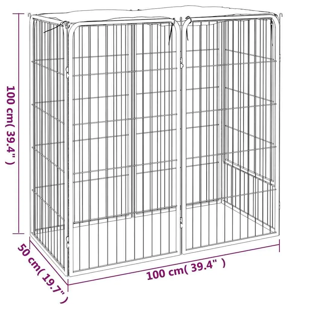 Dog Playpen Outdoor 6 Panels Black Portable Pet Enclosure