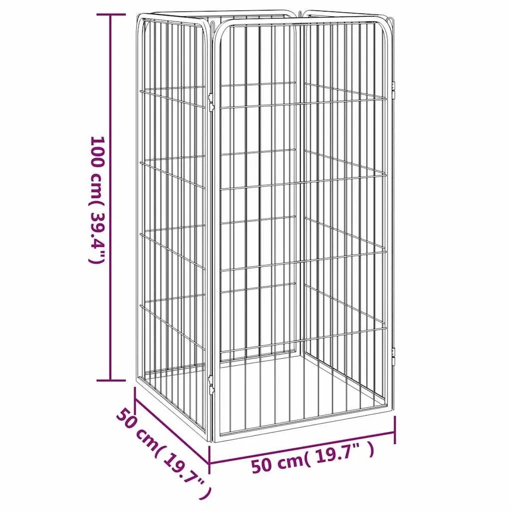 Dog Playpen 4 Panels Indoor Outdoor 50x100 cm Exercise Enclosure Portable Pet Pen Run