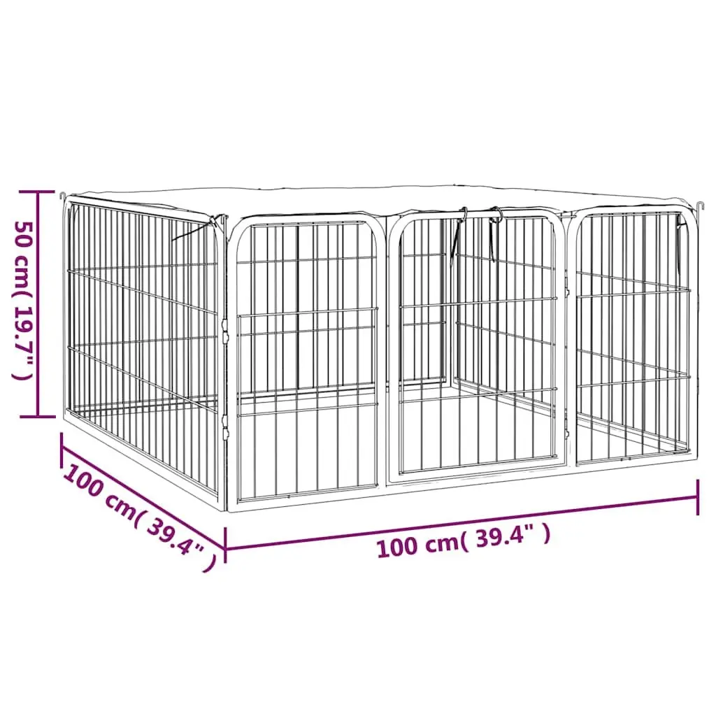 Dog Playpen 4 Panels Indoor Outdoor 100x50 cm Portable Pet Kennel Run Exercise Enclosure