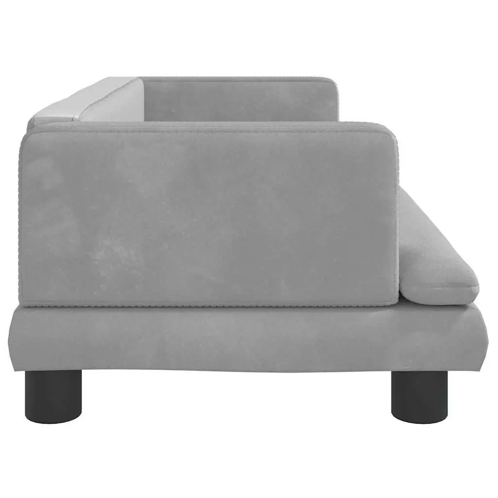 Dog Bed for Home Use Light Grey 80x45x30cm Velvet Pet Sofa Couch