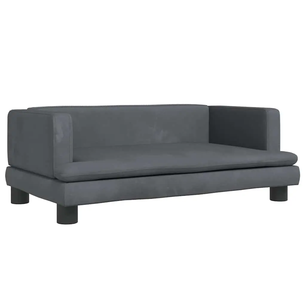 Dog Bed Grey 80x45x30cm Velvet Pet Sofa Couch Cushion Lounge Resting Mat Foam