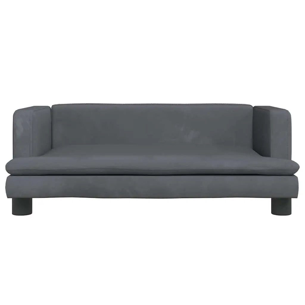 Dog Bed Grey 80x45x30cm Velvet Pet Sofa Couch Cushion Lounge Resting Mat Foam