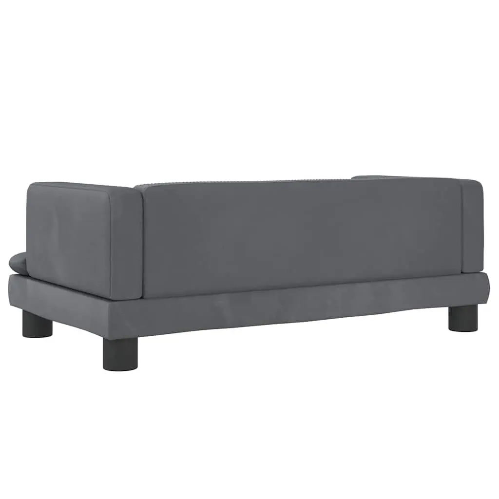 Dog Bed Grey 80x45x30cm Velvet Pet Sofa Couch Cushion Lounge Resting Mat Foam