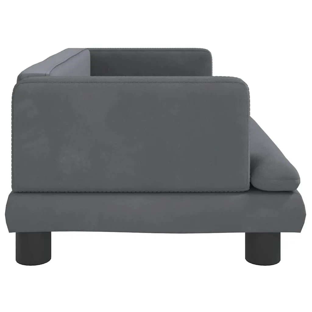 Dog Bed Grey 80x45x30cm Velvet Pet Sofa Couch Cushion Lounge Resting Mat Foam