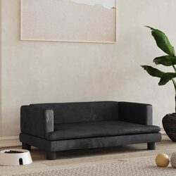 Dog Bed Specifications: Black Velvet 80x45x30 cm