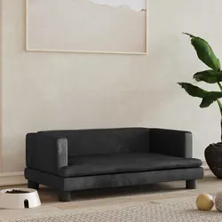 Dog Bed Specifications: Black Velvet 80x45x30 cm