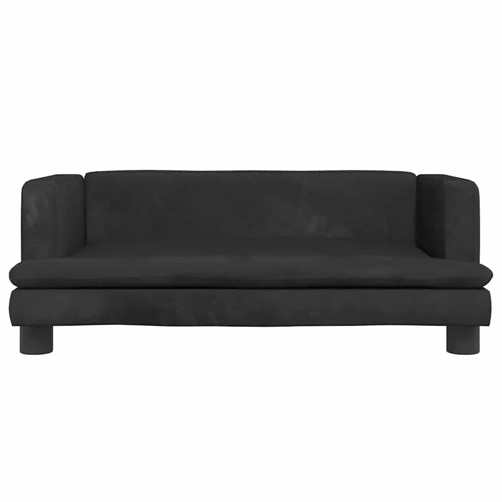 Dog Bed Indoor Black 80x45x30 cm Velvet Pet Sofa Couch