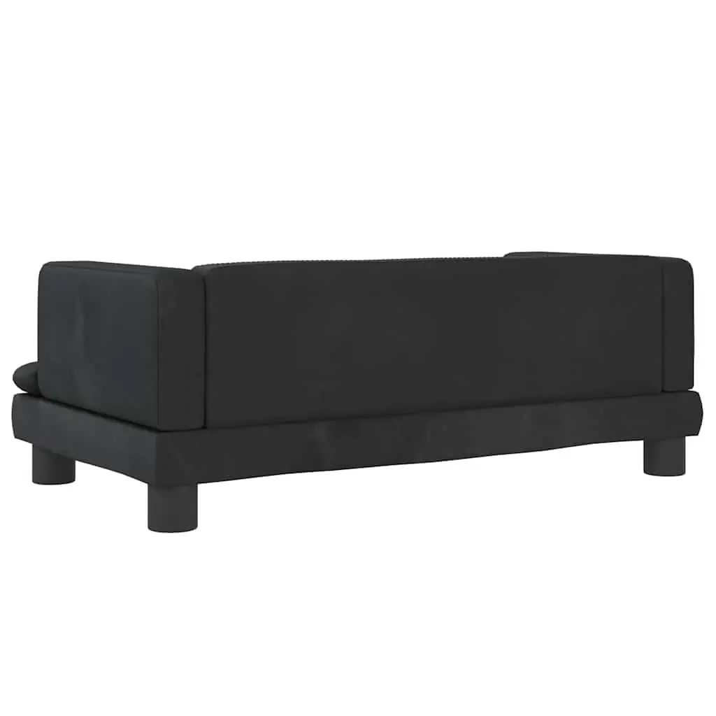 Dog Bed Indoor Black 80x45x30 cm Velvet Pet Sofa Couch