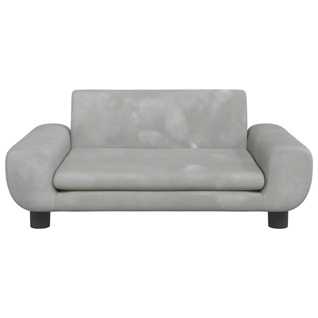 Dog Bed for Dogs Light Grey Velvet 70 x 45 x 33 cm