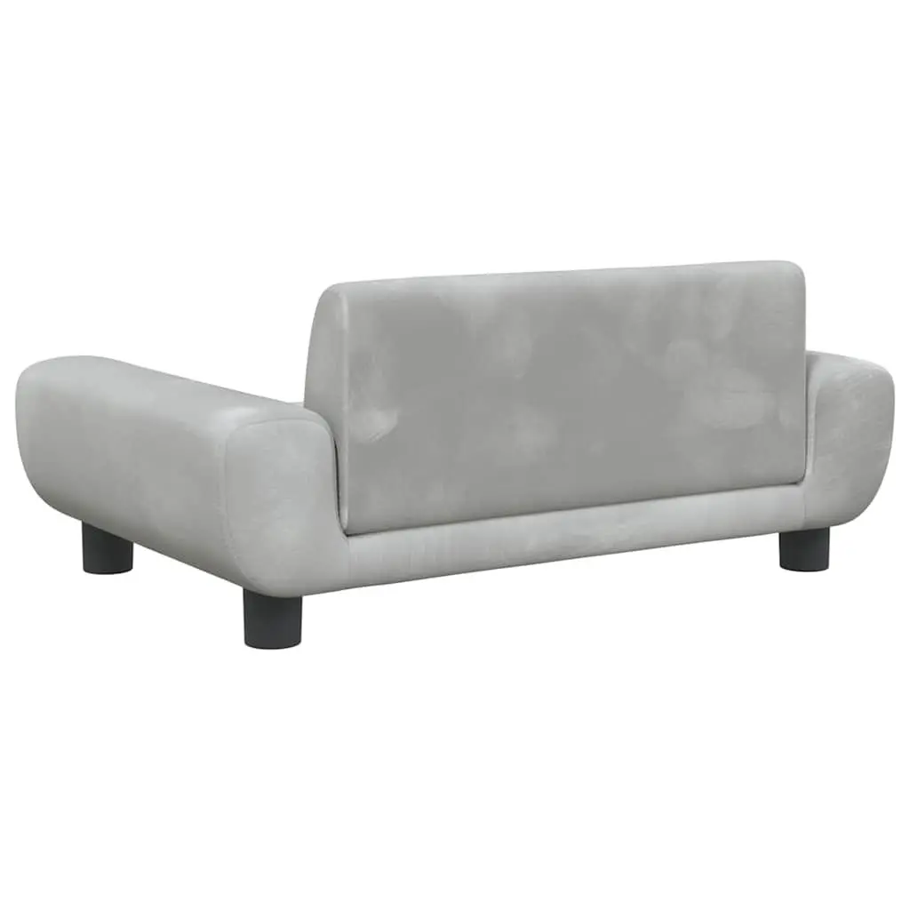 Dog Bed for Dogs Light Grey Velvet 70 x 45 x 33 cm