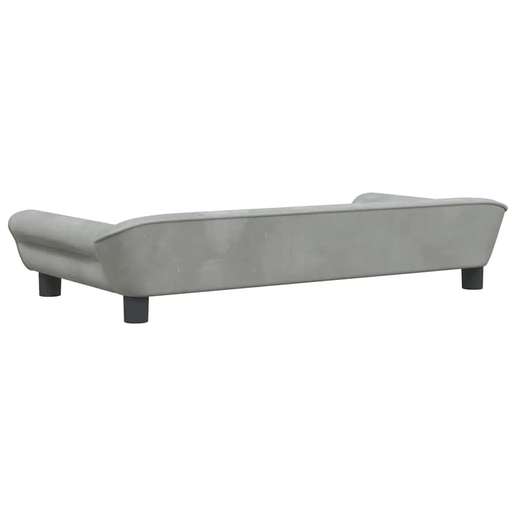 Dog Bed for Dogs Grey Velvet Padded Sofa Couch 100 x 50 x 21 cm