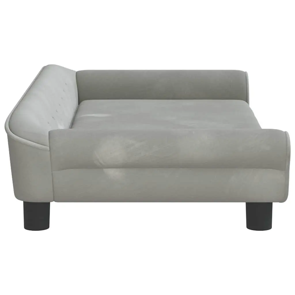 Dog Bed for Dogs Grey Velvet Padded Sofa Couch 100 x 50 x 21 cm