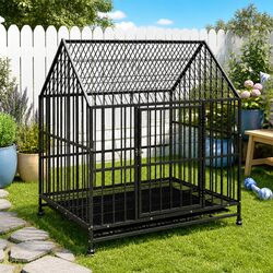 Specifications of the Black Steel Dog Cage with Wheels