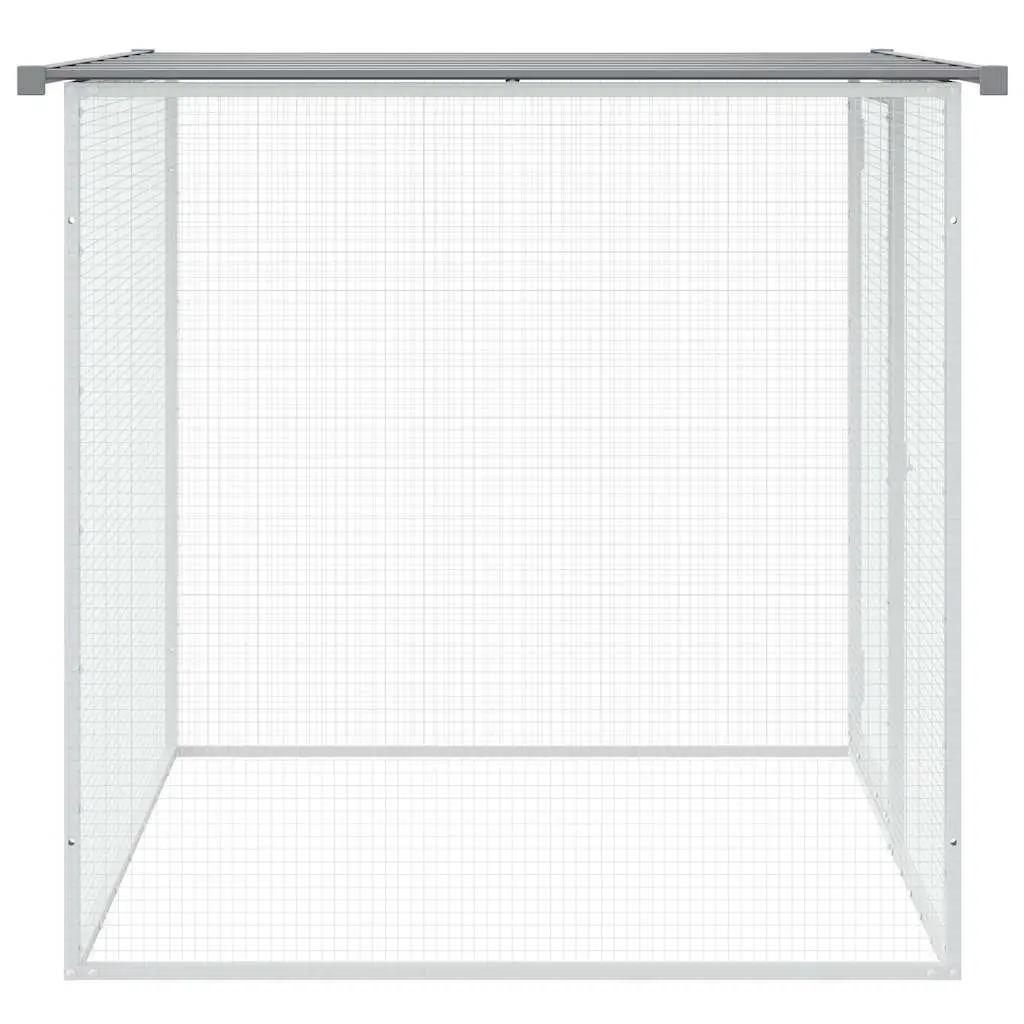Chicken Cage with Roof Grey Galvanised Steel Coop Small Animal Habitat Outdoor