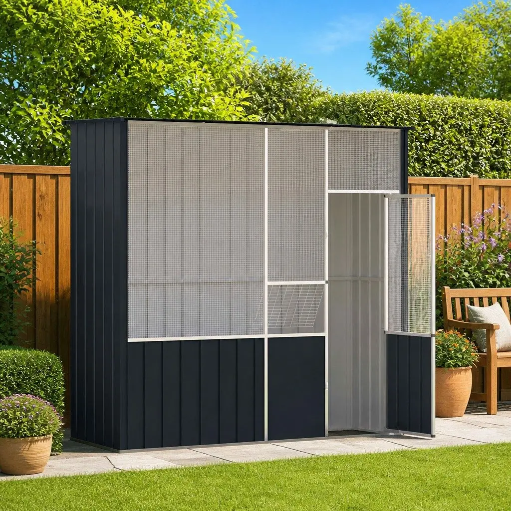 Large Anthracite Bird Cage in Galvanised Steel