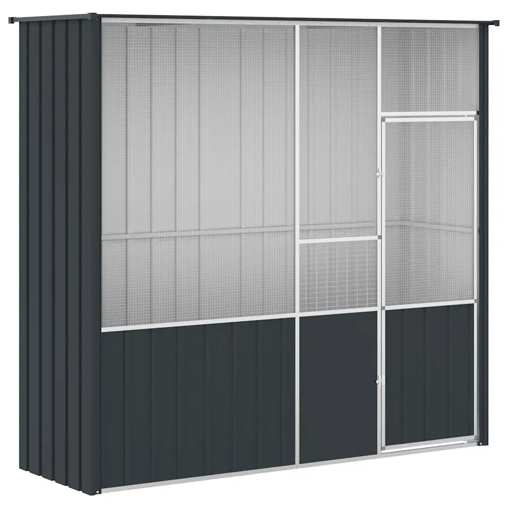 Large Anthracite Bird Cage in Galvanised Steel