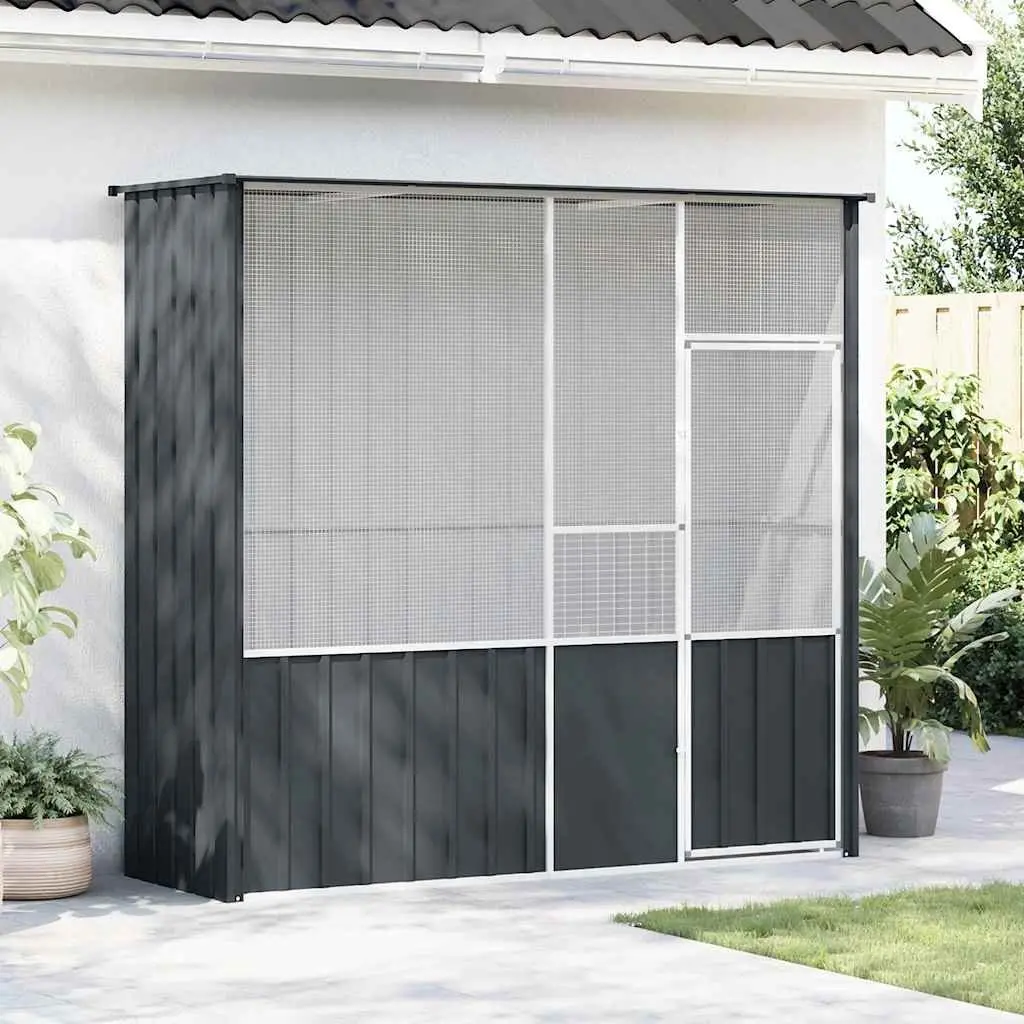 Large Anthracite Bird Cage in Galvanised Steel